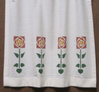 Stencilled Rose on Stem small curtain pamel