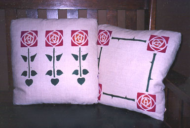 Hand Stencilled Pillows